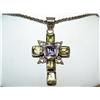 Image 1 : Sterling Silver Cross with Gemstones