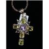 Image 3 : Sterling Silver Cross with Gemstones