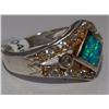 Image 1 : AAA Australian Black Opal & Diamond Ladies Ring