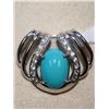 Image 2 : Robin Egg Turquoise & Diamond Hand Made Pendant