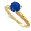 Image 1 : 1 Carat Blue Sapphire Solitaire Ring in 14k Gold