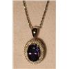 Image 1 : Tanzanite & Diamond Pendant with Chain 11+TCW