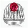 Image 2 : 6.10 Ct Ruby Diamond Ring 14Kw