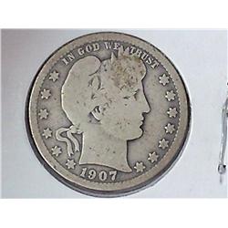 1907-O Barber Quarter