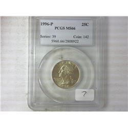1996-P Washington Quarter PCGS MS66
