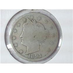 1891 Liberty "V" Nickel