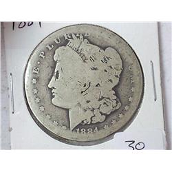 1884 Morgan Silver Dollar (Rough Shape) See Pic