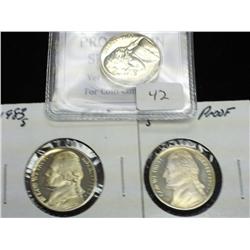 1963, 83-S & 95-S Jefferson Nickels (Proof)