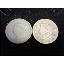 2-US Large Cents (As Shown)