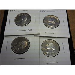 1971-S, 72-S, 73-S & 74-S Wash. Quarters (Proof)