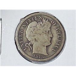 1913 Barber Dime(VG)