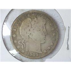 1909-S Barber Half Dollar