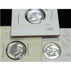 1959, 60 & 61 Roosevelt Dimes (Proof) Silver