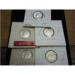 5-1964-D Silver Roosevelt Dimes (AU-BU)