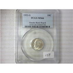 1953-S Roosevelt PCGS MS66 Omaha Bank Hoard