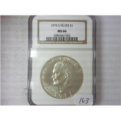 1973-S Silver Ike Dollar NGC MS66