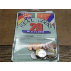 20 Genuine UNC Wildlife Coins, From 15 Countries