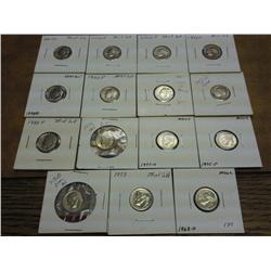 15 Assorted Roosevelt Dimes From Mint Sets