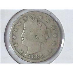 1883 With Cents Liberty "V" Nickel (Good)