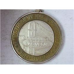 McCarran Airport $10 Token Silver In Silver Bezel