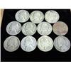 11 Assorted Jefferson 35% Silver War Nickels