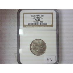 2005-D SMS Minnesota Quarter NGC MS67
