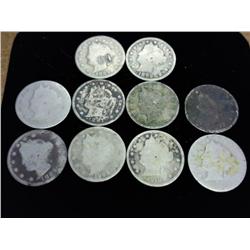10 Assorted Liberty "V" Nickels