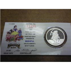 1/2 Troy Ounce Silver Disney Token  Bashful  Proof