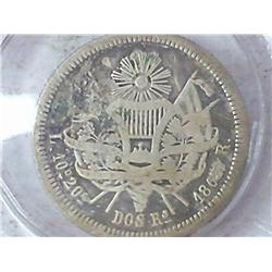 1863-R Guatemala 2 Reales (Silver) .1770 Oz ASW