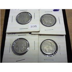 1934-37 Buffalo Nickels (4 Coins)
