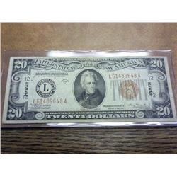 1934-A US $20 Hawaii Overprint FRN