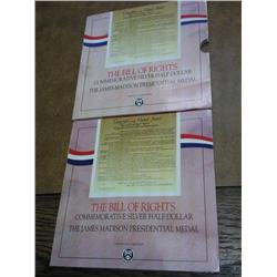 1993 Bill Of Rights Silver $1/2 & Madison Medal