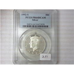 1992-S Silver Kennedy Half PCGS PR64 DCAM