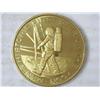 Mans Historic 1st Step On The Moon Brass Token