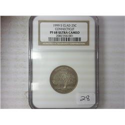 1999-S Connectitcut Quarter NGC PF68 Ultra Cameo