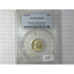 1955-D Roosevelt PCGS MS66 (Omaha Bank Hoard)