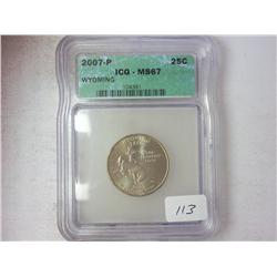 2007-P Wyoming Quarter ICG MS67