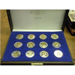 Set Of 12 Silver Great Americans Tokens