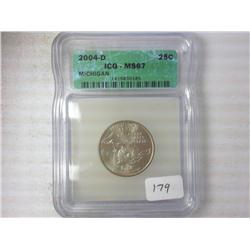 2004-D Michigan Quarter ICG MS67