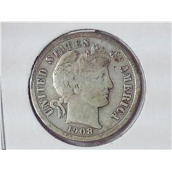 1908-D Barber Dime
