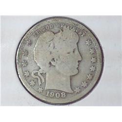 1908-D Barber Quarter