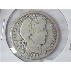 1909-S Barber Half Dollar (VG)