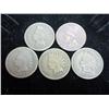 Image 1 : 5 Assorted 1880's Indian Head Cents