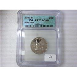 2001-S New York Quarter ICG PR70DCAM