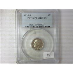 1975-S Roosevelt Dime PCGS PR69DCAM
