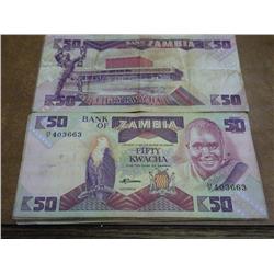 20 Zambia 50 Kwachas Currency