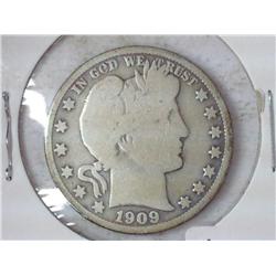 1909 Barber Half Dollar (VG)