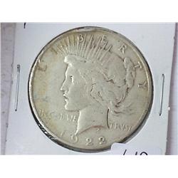 1922-S Peace Silver Dollar