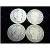 Image 1 : 4 Assorted Barber Quarters