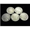 Image 1 : 5 Assorted Teens Buffalo Nickels